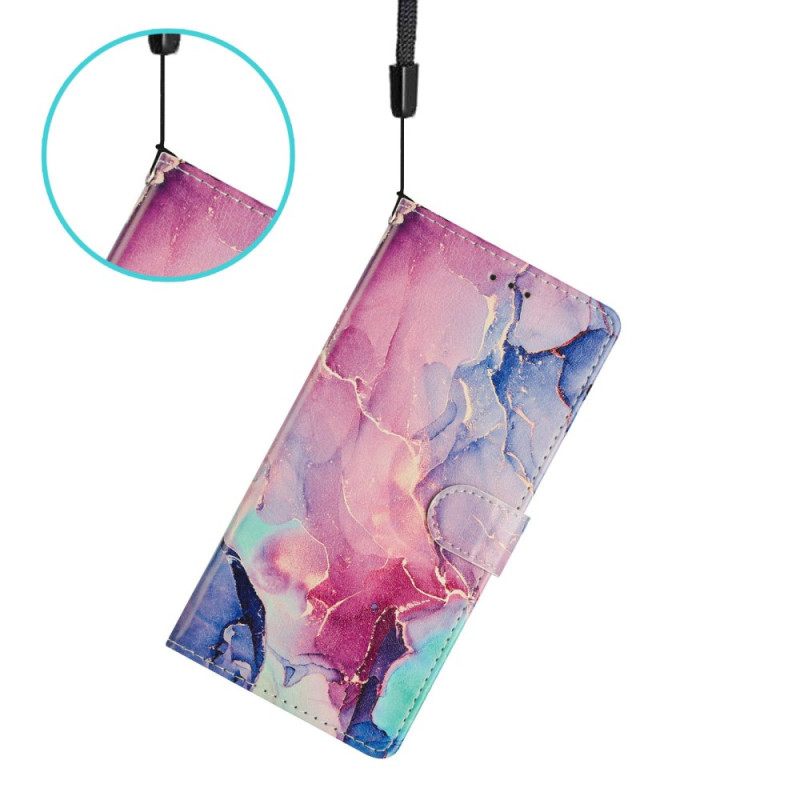 Δερματινη Θηκη Xiaomi Redmi Note 15 5g Ροζ Και Πράσινο Μάρμαρο