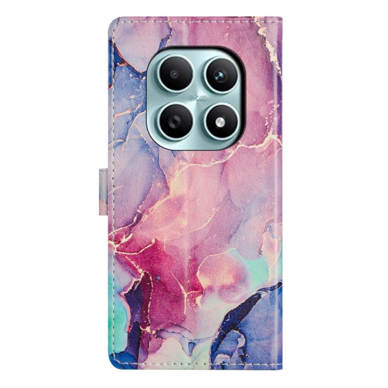 Δερματινη Θηκη Xiaomi Redmi Note 15 5g Ροζ Και Πράσινο Μάρμαρο