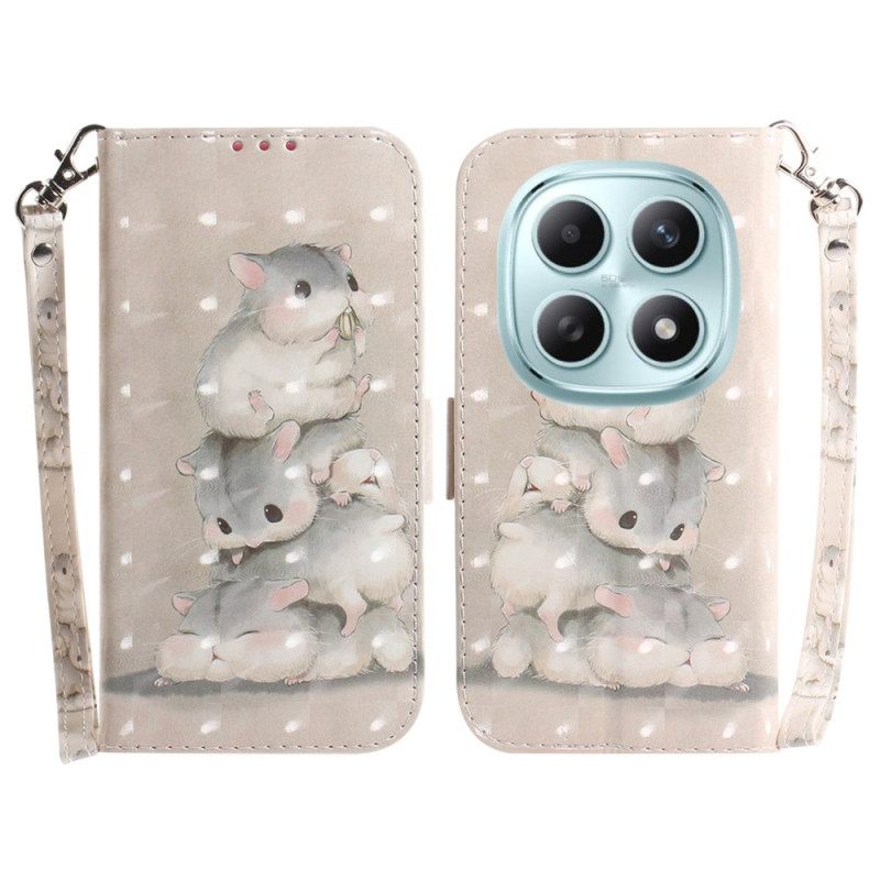 Δερματινη Θηκη Xiaomi Redmi Note 15 5g Χάμστερ Με Κορδόνι