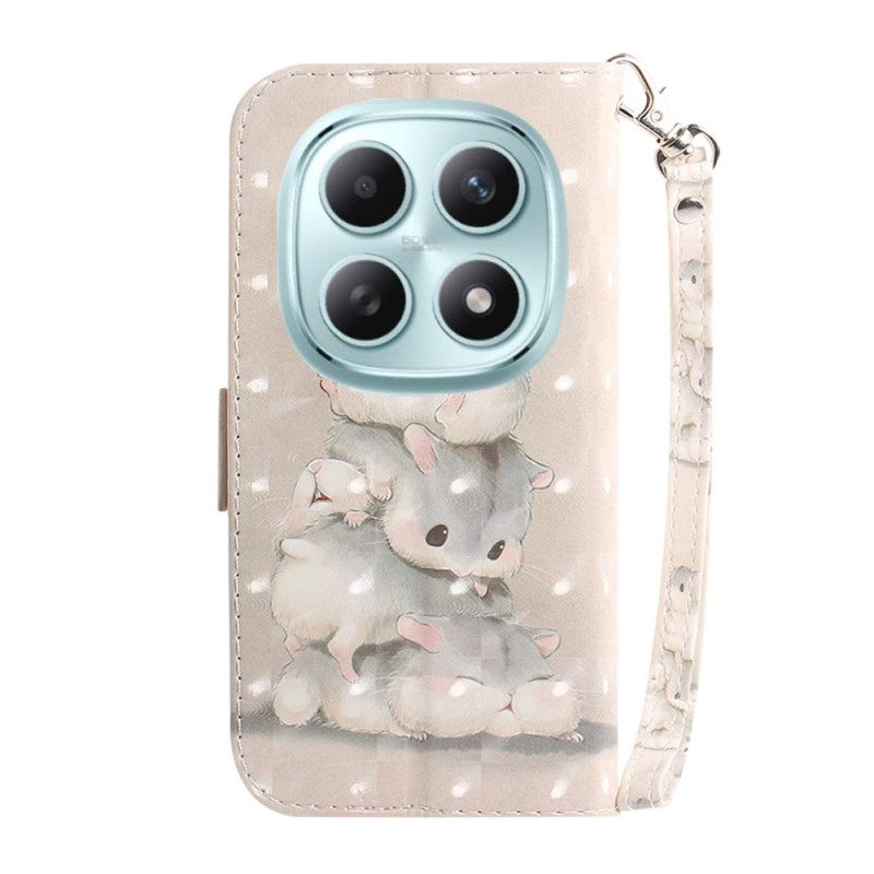 Δερματινη Θηκη Xiaomi Redmi Note 15 5g Χάμστερ Με Κορδόνι