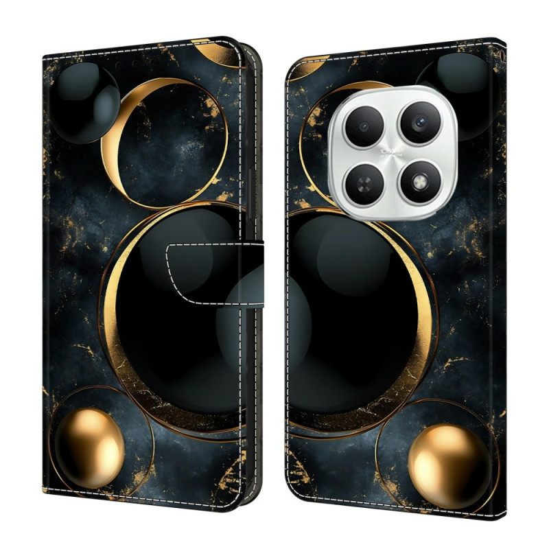 Δερματινη Θηκη Xiaomi Redmi Note 15 5g Χρυσά Δαχτυλίδια