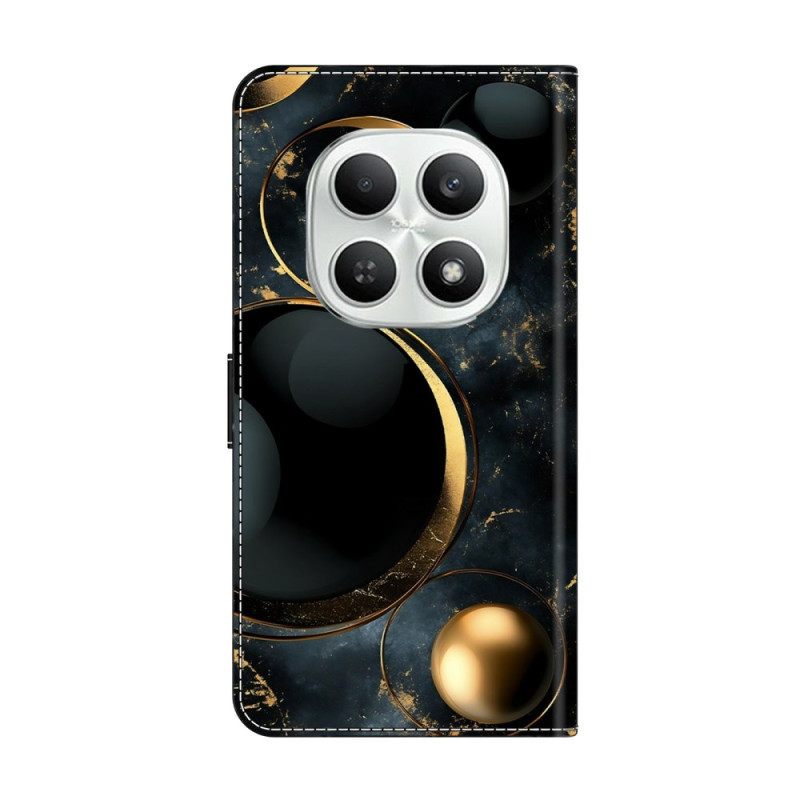 Δερματινη Θηκη Xiaomi Redmi Note 15 5g Χρυσά Δαχτυλίδια