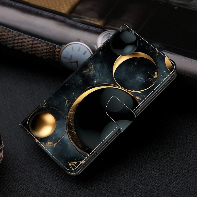 Δερματινη Θηκη Xiaomi Redmi Note 15 5g Χρυσά Δαχτυλίδια