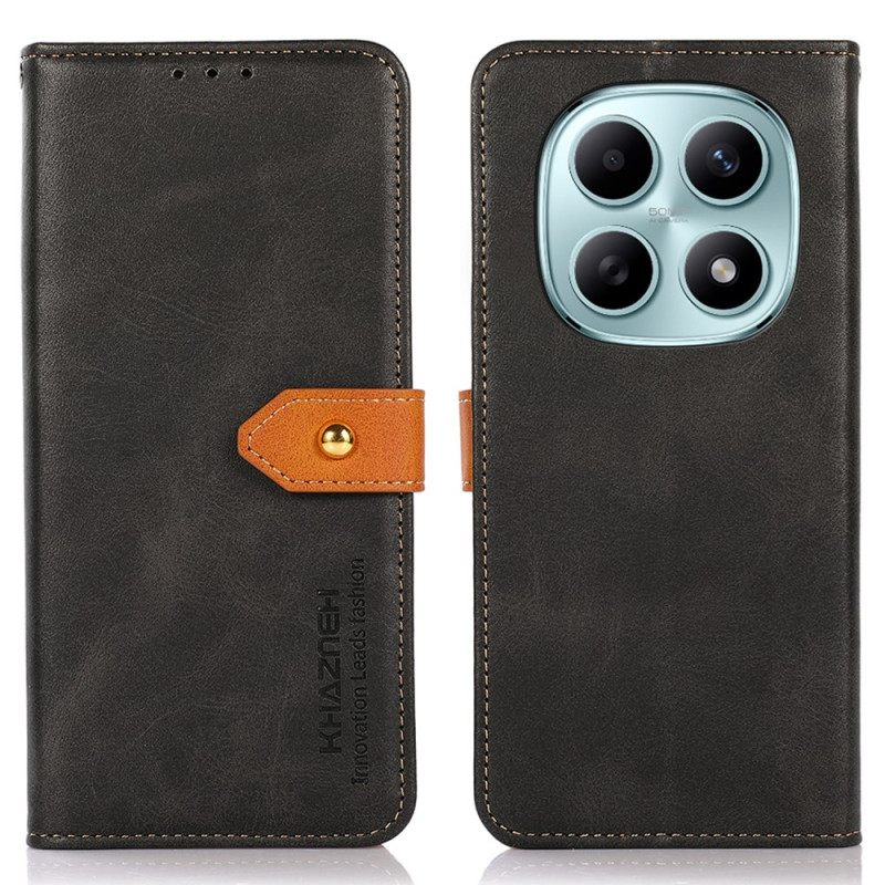 Δερματινη Θηκη Xiaomi Redmi Note 15 5g Χρυσό Κούμπωμα Khazneh