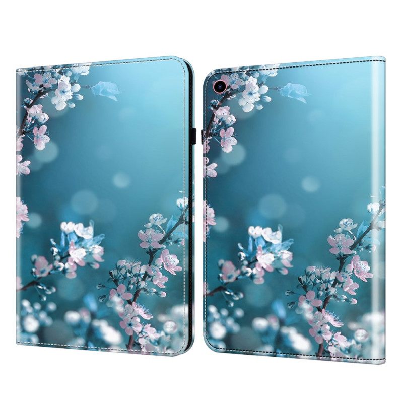 Δερματινη Θηκη iPad (2025) Άνθη Ροδακινιάς