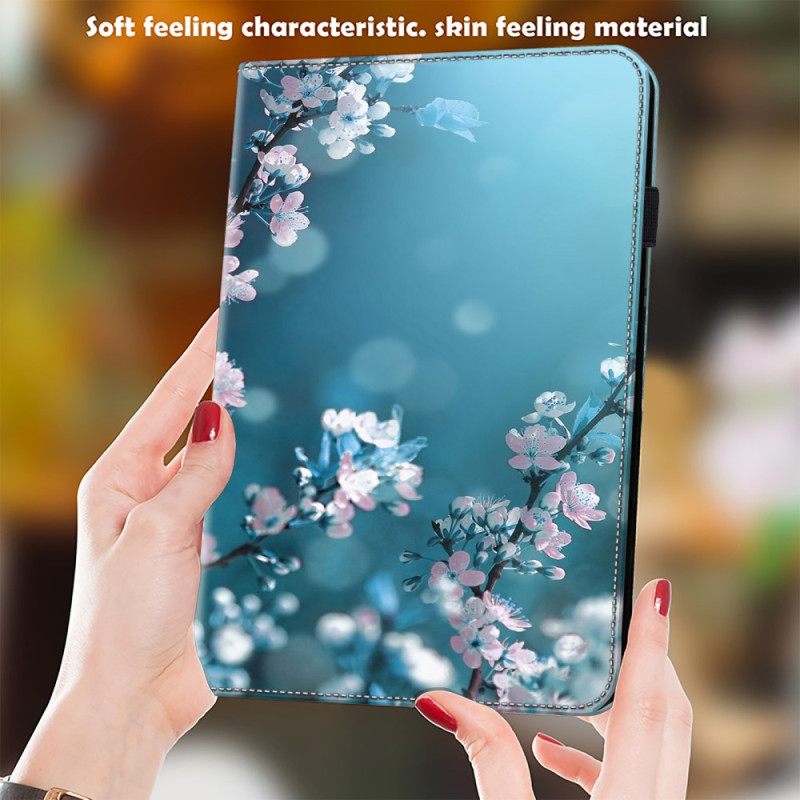 Δερματινη Θηκη iPad (2025) Άνθη Ροδακινιάς