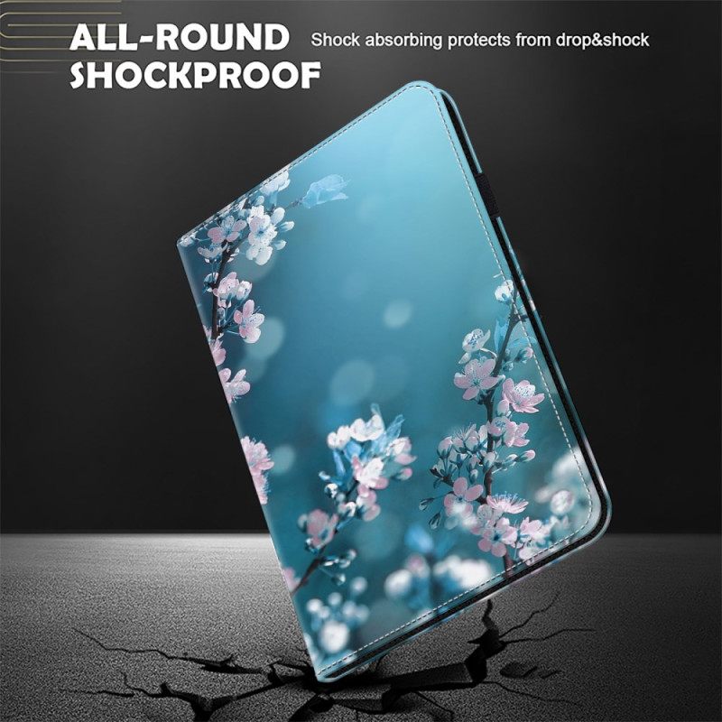 Δερματινη Θηκη iPad (2025) Άνθη Ροδακινιάς