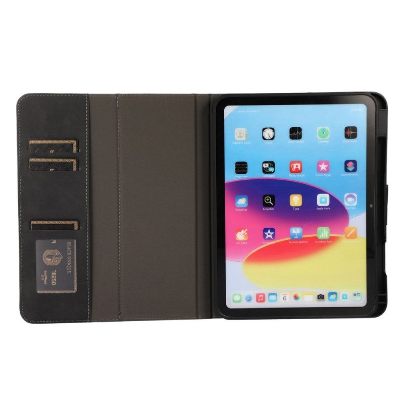 Δερματινη Θηκη iPad (2025) Δερμάτινο Πτερύγιο Και Θήκη Γραφίδας Σιλικόνης