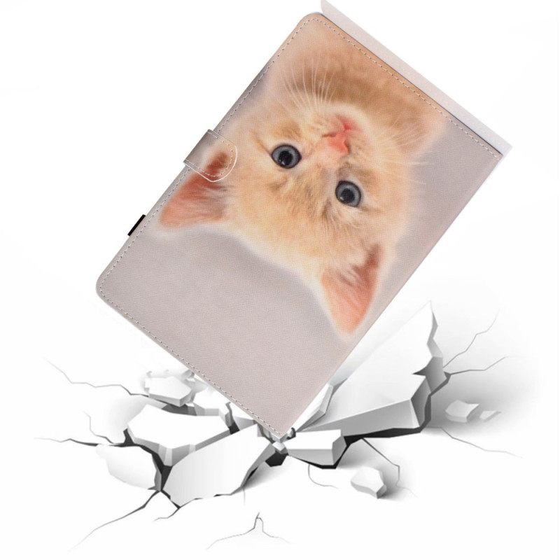 Δερματινη Θηκη iPad (2025) Γατάκι Τζίντζερ Σιλικόνης