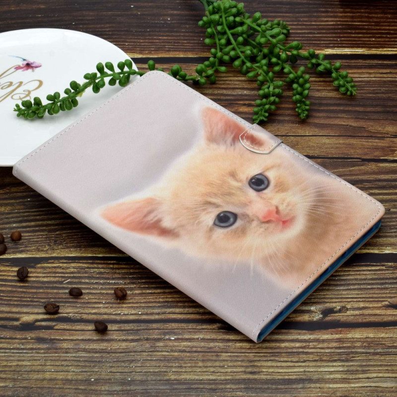 Δερματινη Θηκη iPad (2025) Γατάκι Τζίντζερ Σιλικόνης