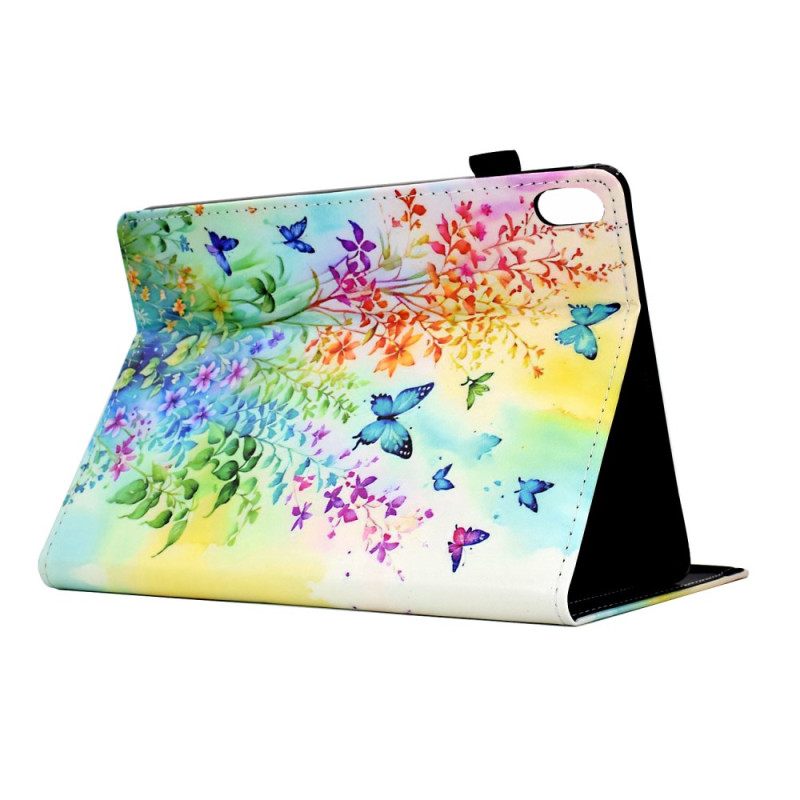 Δερματινη Θηκη iPad (2025) Λουλούδια Και Πεταλούδες