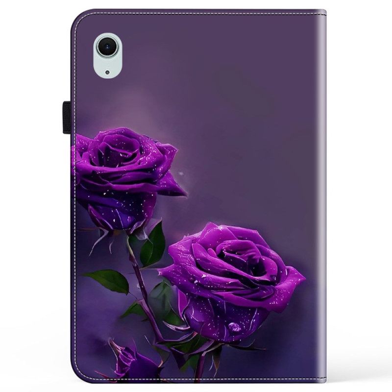 Δερματινη Θηκη iPad (2025) Μωβ Τριαντάφυλλα