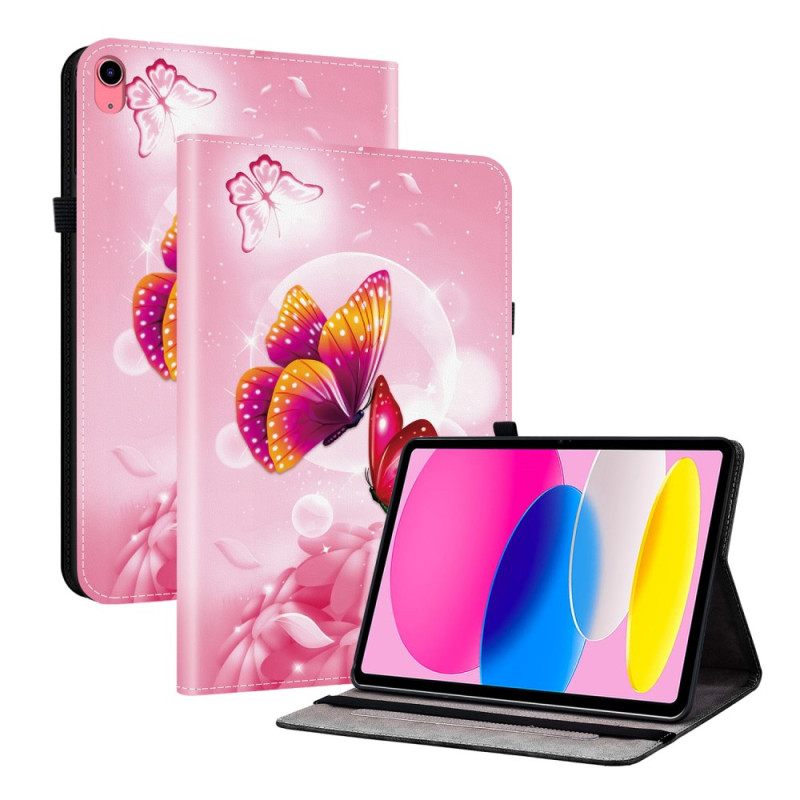 Δερματινη Θηκη iPad (2025) Ροζ Πεταλούδες