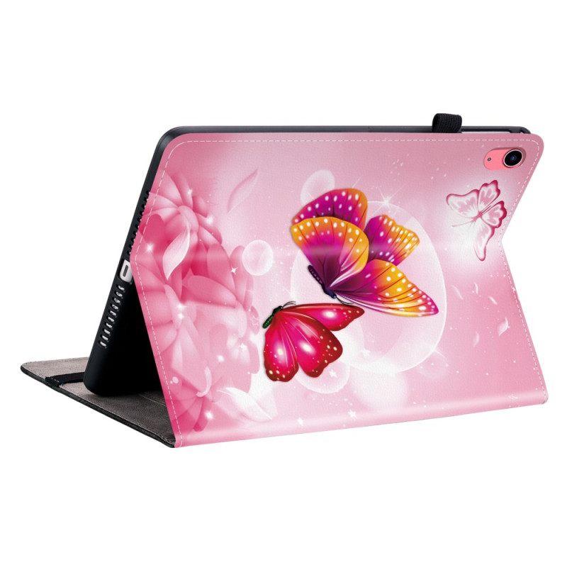 Δερματινη Θηκη iPad (2025) Ροζ Πεταλούδες
