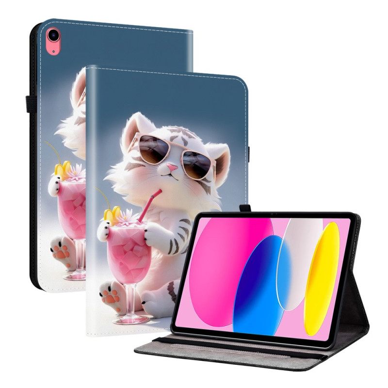 Δερματινη Θηκη iPad (2025) Τίγρης Κινουμένων Σχεδίων Σιλικόνης