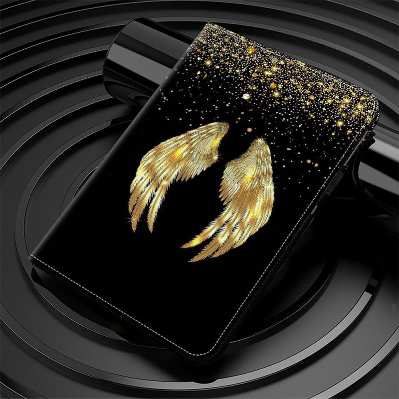 Δερματινη Θηκη iPad (2025) Χρυσά Φτερά Σιλικόνης