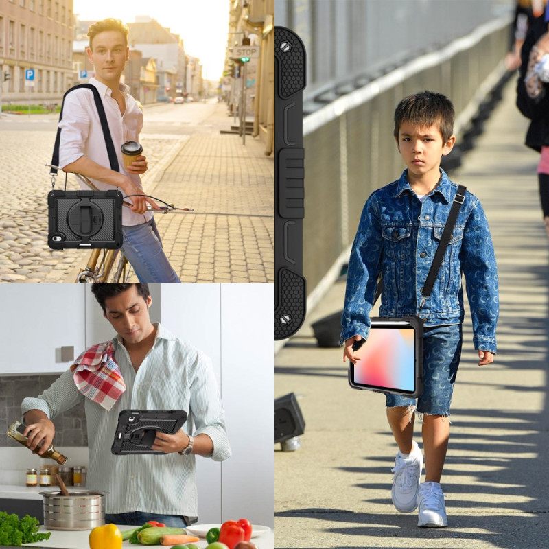 Κάλυμμα iPad (2025) Δίχρωμη Βάση Και Ιμάντας Ώμου Σιλικόνης