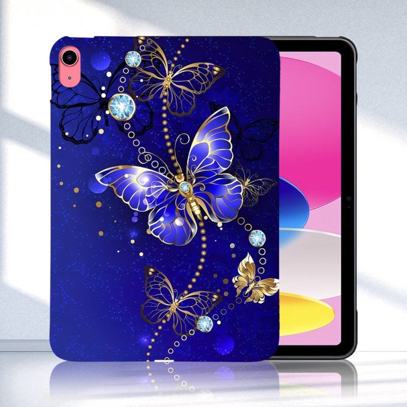 Κάλυμμα iPad (2025) Μπλε Και Χρυσές Πεταλούδες Σιλικόνης