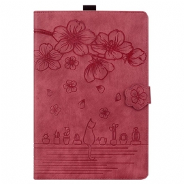 Θηκη Κινητου iPad (2025) Άνθη Κερασιάς Και Γάτες