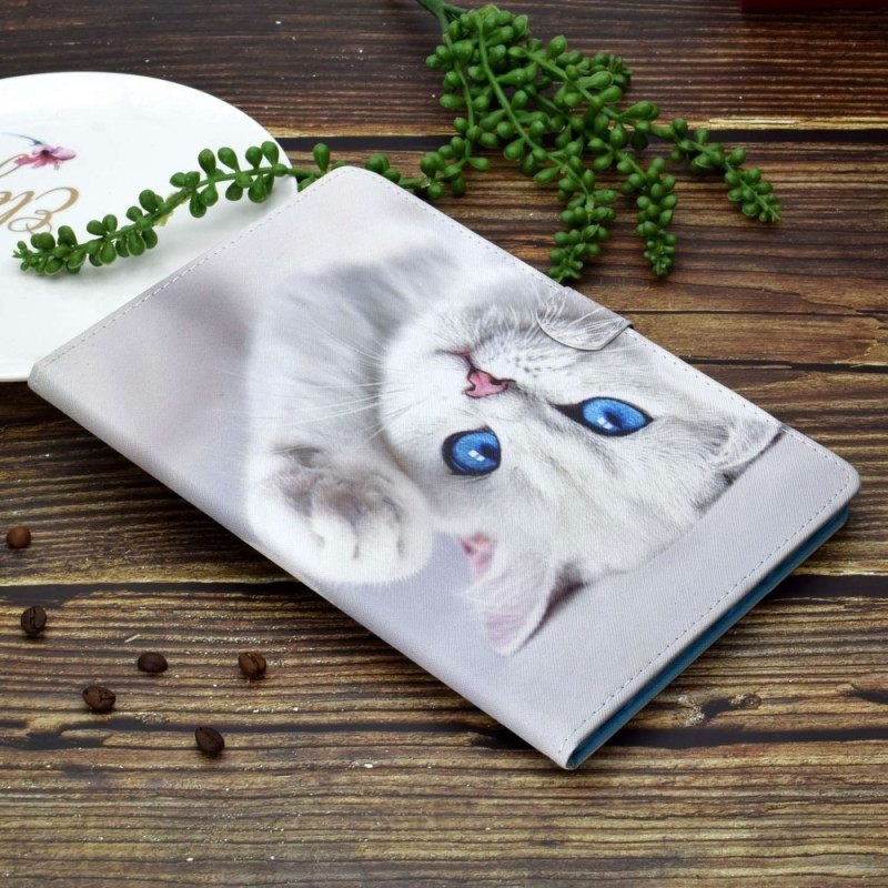 Θηκη Κινητου iPad (2025) Θήκες Κινητών Λευκή Γάτα Με Μπλε Μάτια