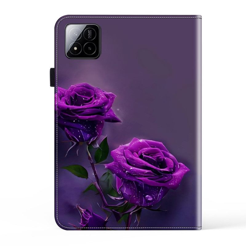 Δερμάτινη Θήκη Κινητού Xiaomi Pad 7 / 7 Pro Θήκες Κινητών Μωβ Τριαντάφυλλα