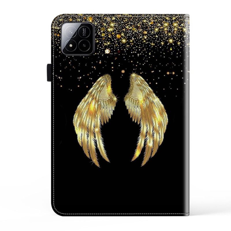 Δερματινη Θηκη Xiaomi Pad 7 / 7 Pro Χρυσά Φτερά Σιλικόνης