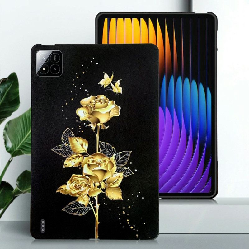 Κάλυμμα Xiaomi Pad 7 / 7 Pro Θήκες Κινητών Χρυσά Τριαντάφυλλα Και Πεταλούδες