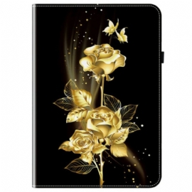 Θηκη Κινητου Xiaomi Pad 7 / 7 Pro Χρυσά Τριαντάφυλλα Και Πεταλούδες