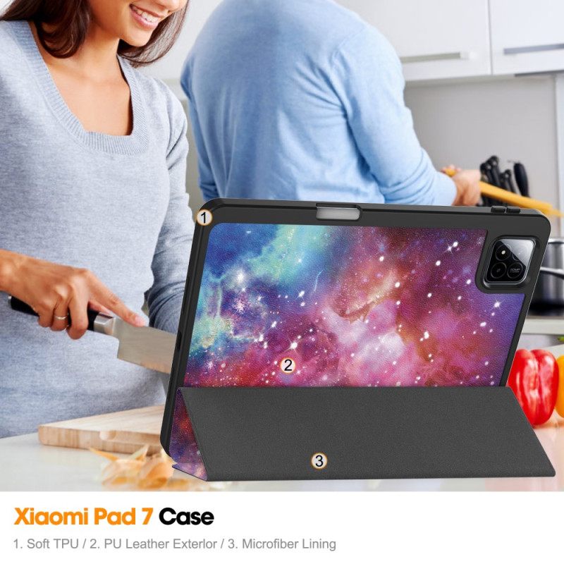 Xiaomi Pad 7 / 7 Pro Θήκη Γραφίδας Μοτίβο Γαλαξία