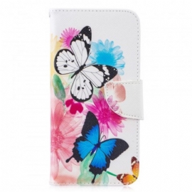 Κάλυμμα Huawei P30 Lite Ζωγραφισμένες Πεταλούδες Και Λουλούδια