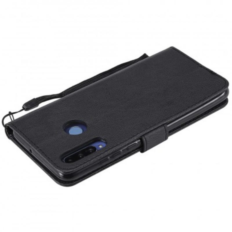 Θήκη Flip Huawei P30 Lite με κορδονι Δερμάτινο Λουράκι