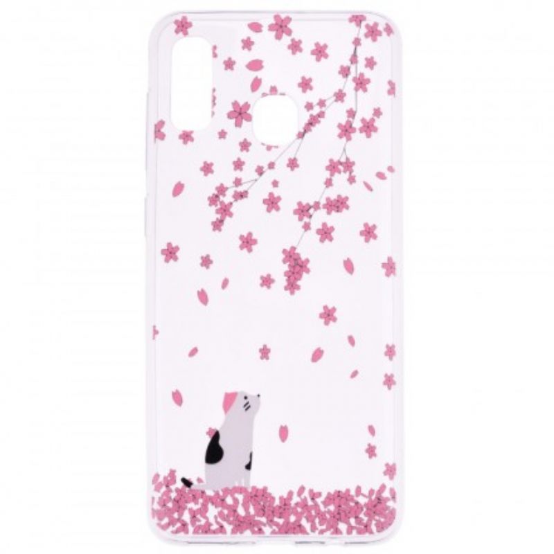 Θήκη Huawei P30 Lite Πέταλα Και Γάτα