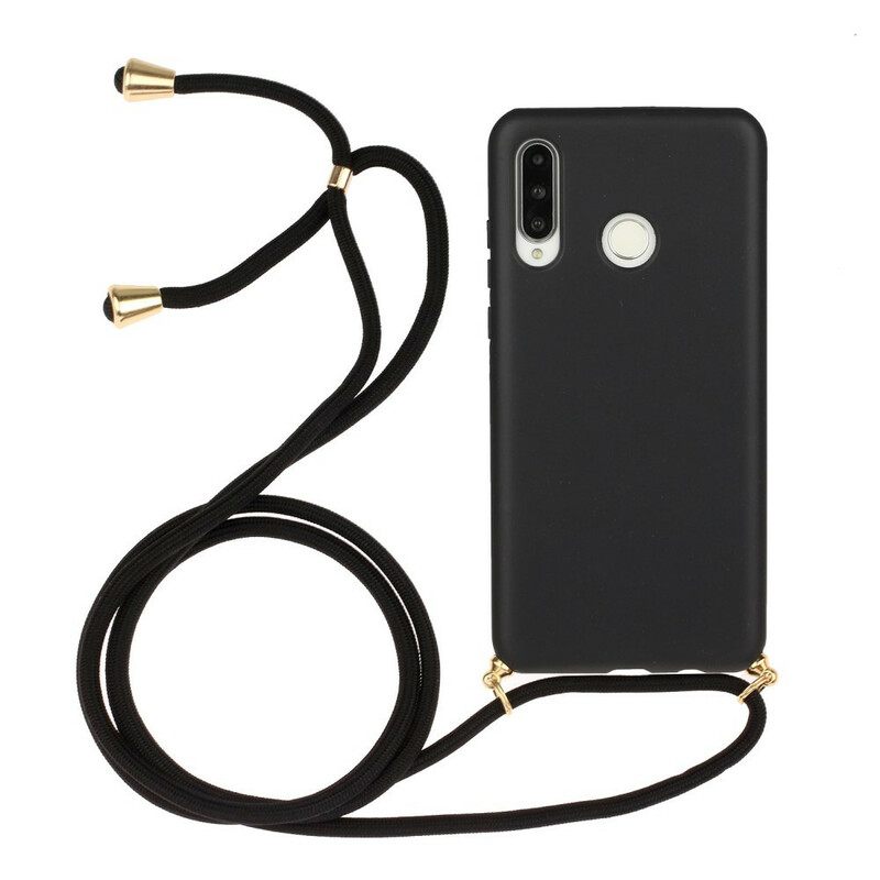 Θήκη Huawei P30 Lite Σιλικόνη Με Έγχρωμο Κορδόνι