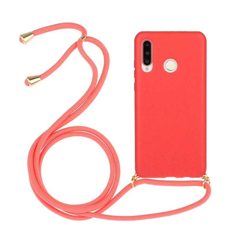 Θήκη Huawei P30 Lite Σιλικόνη Με Έγχρωμο Κορδόνι