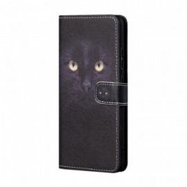 Κάλυμμα Samsung Galaxy A13 5G / A04s με κορδονι Strappy Black Cat Eyes