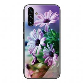 θηκη κινητου Samsung Galaxy A13 5G / A04s Λουλούδια Από Σκληρυμένο Γυαλί