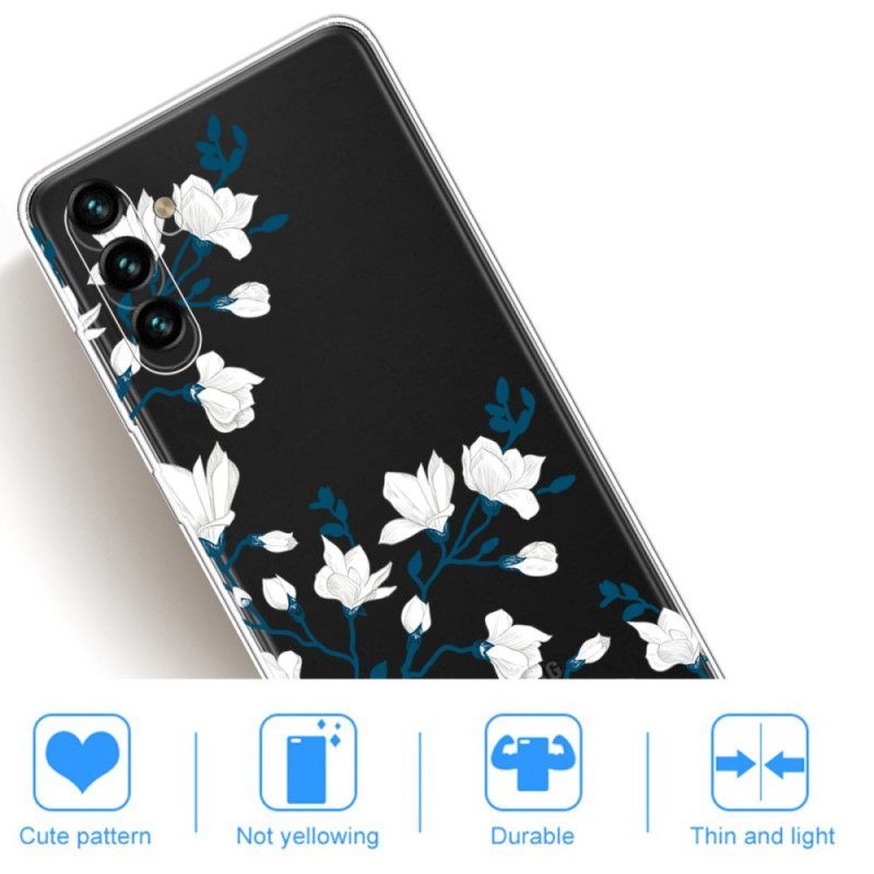 Θήκη Samsung Galaxy A13 5G / A04s Λευκά Λουλούδια