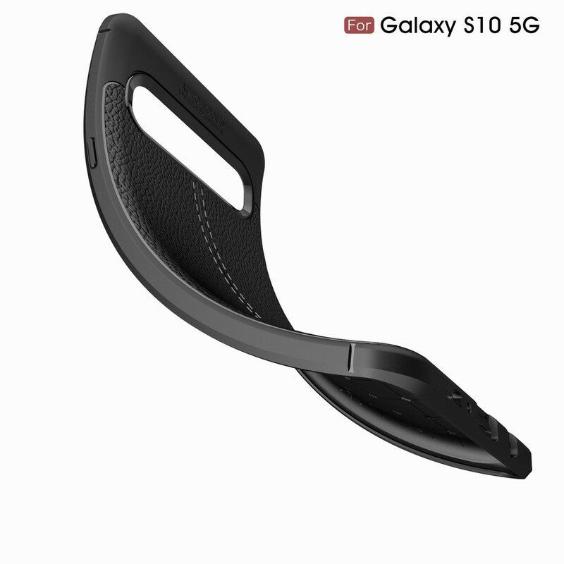 Θήκη Samsung Galaxy S10 5G Δερμάτινο Εφέ Litchi Διπλής Γραμμής
