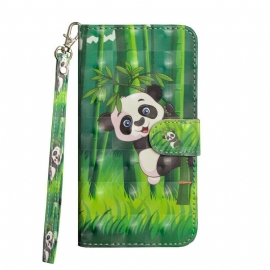 δερματινη θηκη Samsung Galaxy A20s Light Spot Panda Και Bamboo