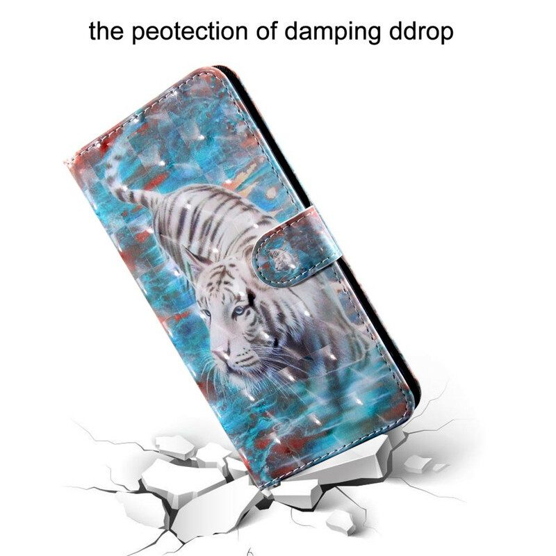 δερματινη θηκη Samsung Galaxy A20s Τίγρη Στο Νερό