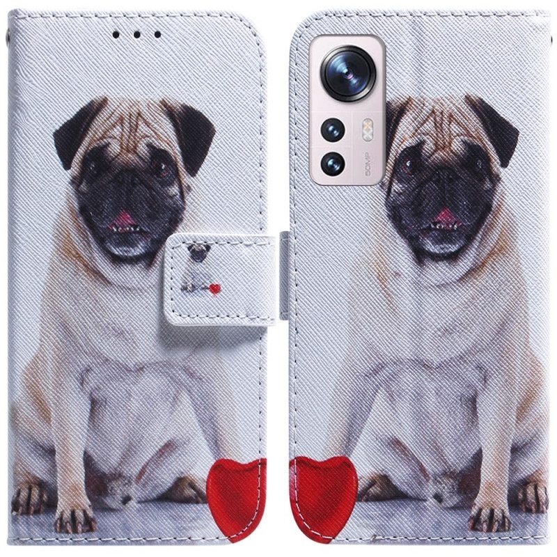 Θήκη Flip Xiaomi 12 Pro Pug Dog