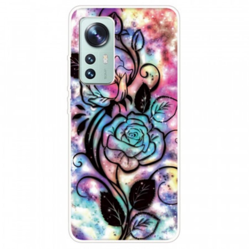 θηκη κινητου Xiaomi 12 Pro Γραφική Floral Σιλικόνη