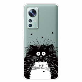 Θήκη Xiaomi 12 Pro Ασπρόμαυρες Γάτες Σιλικόνης