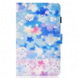 δερματινη θηκη Samsung Galaxy Tab S7 / Tab S8 Ακουαρέλα Λουλούδια