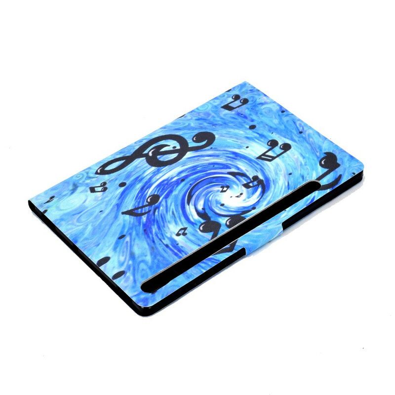 Θήκη Flip Samsung Galaxy Tab S7 / Tab S8 Μουσικές Νότες