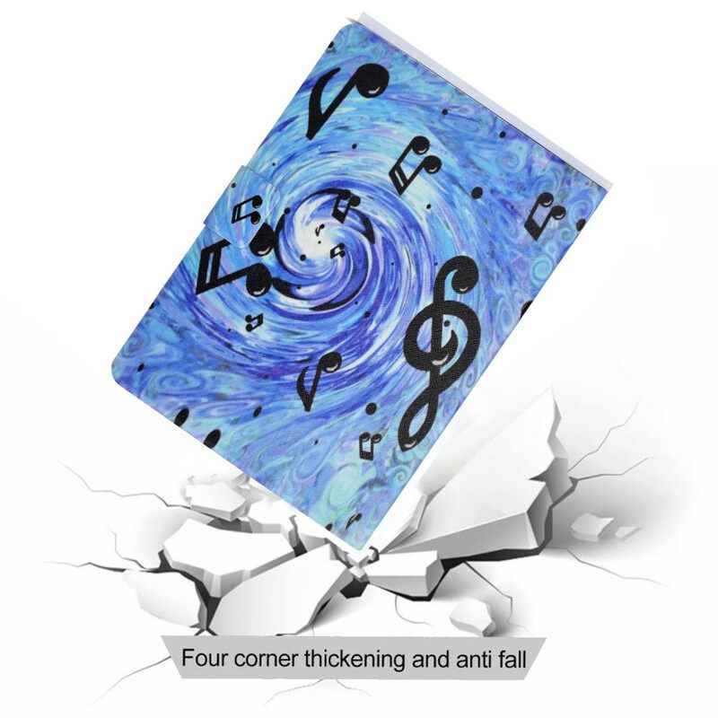 Θήκη Flip Samsung Galaxy Tab S7 / Tab S8 Μουσικές Νότες
