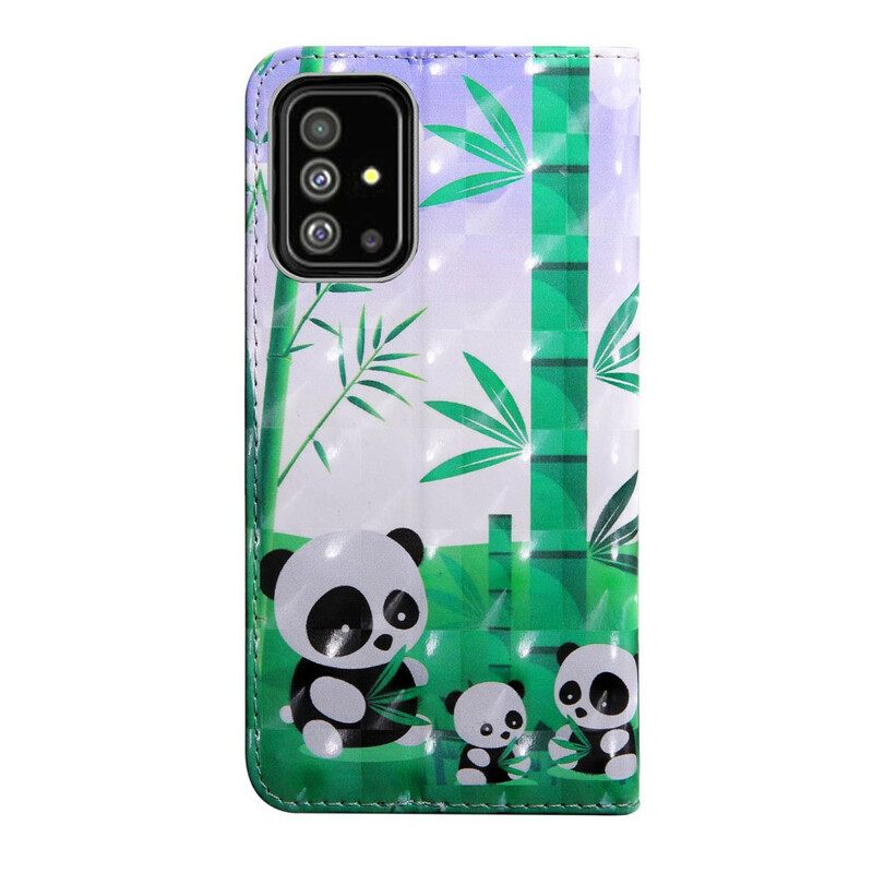 δερματινη θηκη Samsung Galaxy A51 Οικογένεια Panda