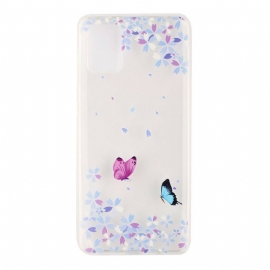 Θήκη Samsung Galaxy A51 Διαφανείς Πεταλούδες Και Λουλούδια