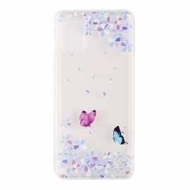 Θήκη Samsung Galaxy A51 Διαφανείς Πεταλούδες Και Λουλούδια