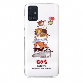 Θήκη Samsung Galaxy A51 Φθορίζουσες Γάτες